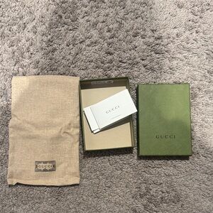 Gucci Olive Green Glasses Box with Tan Pouch
